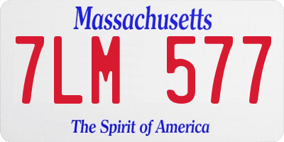 MA license plate 7LM577