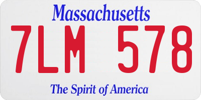 MA license plate 7LM578