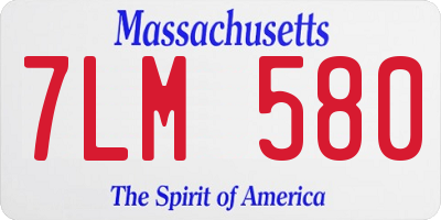 MA license plate 7LM580