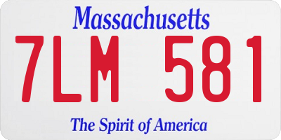 MA license plate 7LM581
