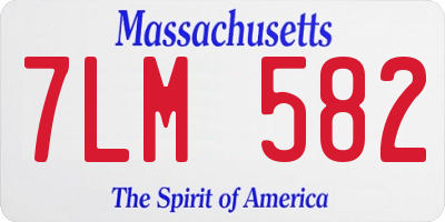 MA license plate 7LM582