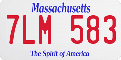MA license plate 7LM583
