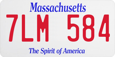MA license plate 7LM584