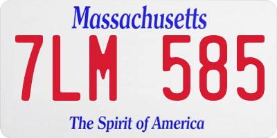 MA license plate 7LM585