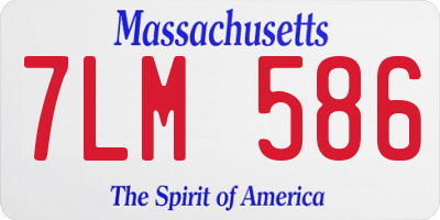 MA license plate 7LM586