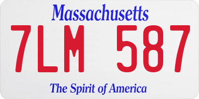 MA license plate 7LM587