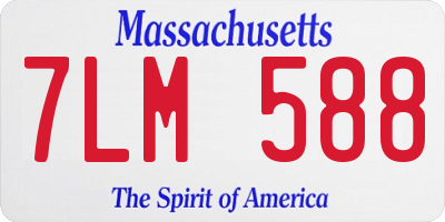 MA license plate 7LM588