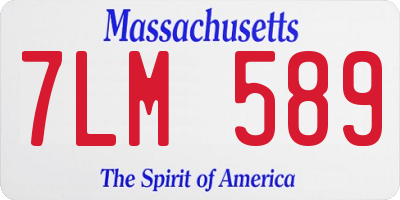 MA license plate 7LM589
