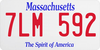 MA license plate 7LM592