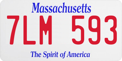 MA license plate 7LM593
