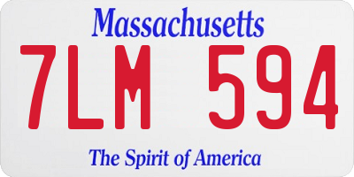 MA license plate 7LM594