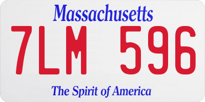 MA license plate 7LM596