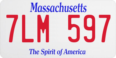 MA license plate 7LM597
