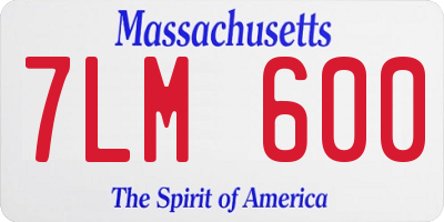 MA license plate 7LM600