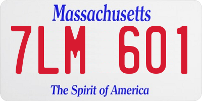 MA license plate 7LM601