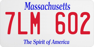 MA license plate 7LM602