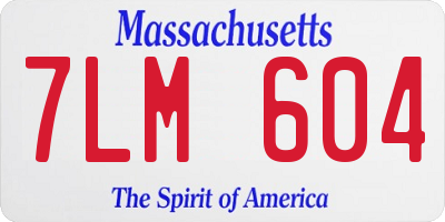 MA license plate 7LM604