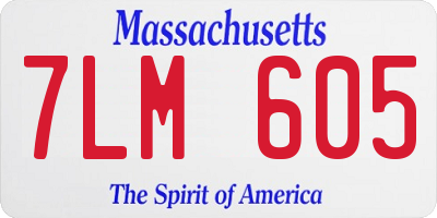 MA license plate 7LM605
