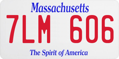 MA license plate 7LM606