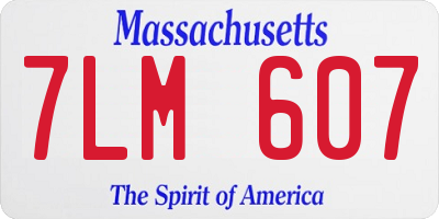 MA license plate 7LM607