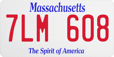 MA license plate 7LM608