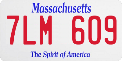 MA license plate 7LM609