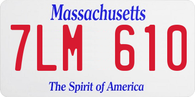 MA license plate 7LM610
