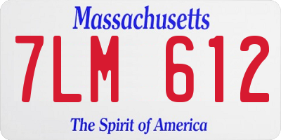 MA license plate 7LM612