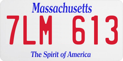 MA license plate 7LM613