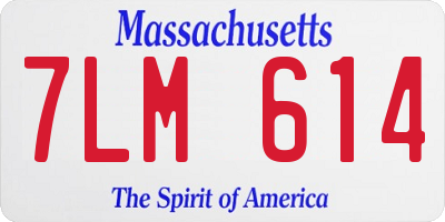 MA license plate 7LM614