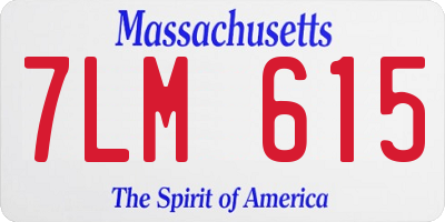 MA license plate 7LM615