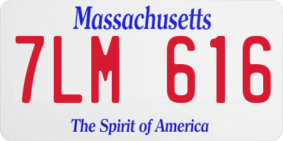 MA license plate 7LM616