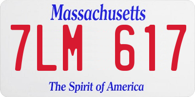 MA license plate 7LM617