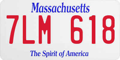 MA license plate 7LM618