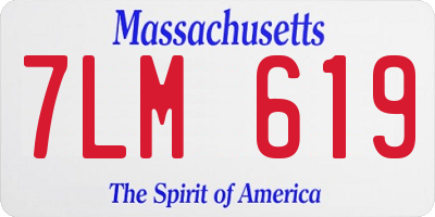 MA license plate 7LM619