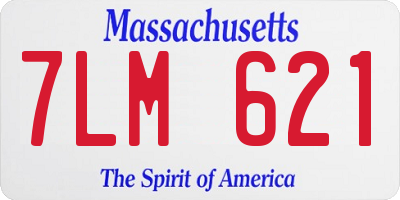 MA license plate 7LM621