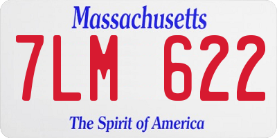 MA license plate 7LM622