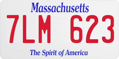 MA license plate 7LM623
