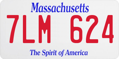 MA license plate 7LM624