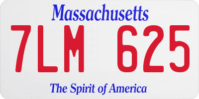 MA license plate 7LM625