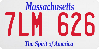 MA license plate 7LM626