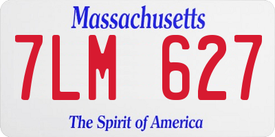 MA license plate 7LM627