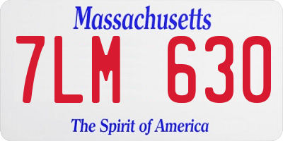 MA license plate 7LM630
