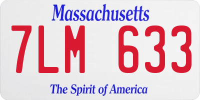 MA license plate 7LM633