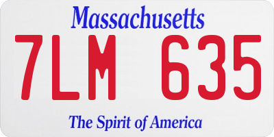 MA license plate 7LM635