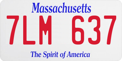 MA license plate 7LM637
