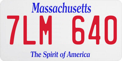 MA license plate 7LM640
