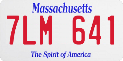 MA license plate 7LM641