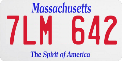MA license plate 7LM642
