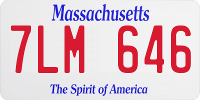 MA license plate 7LM646
